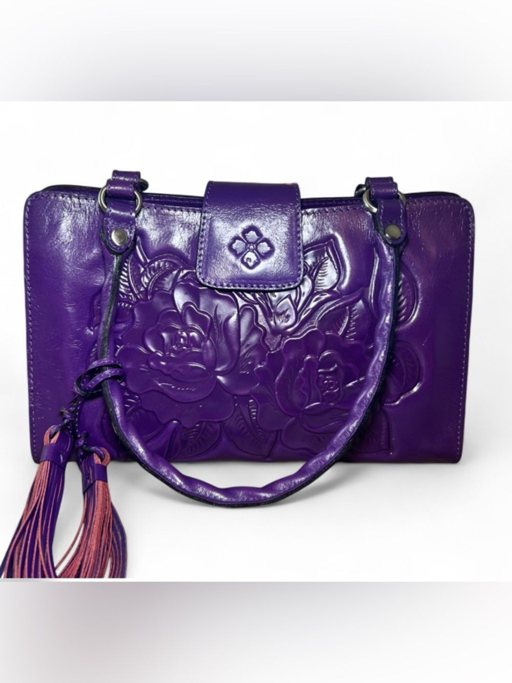 Patricia Nash Rienzo Leather Tooled Satchel